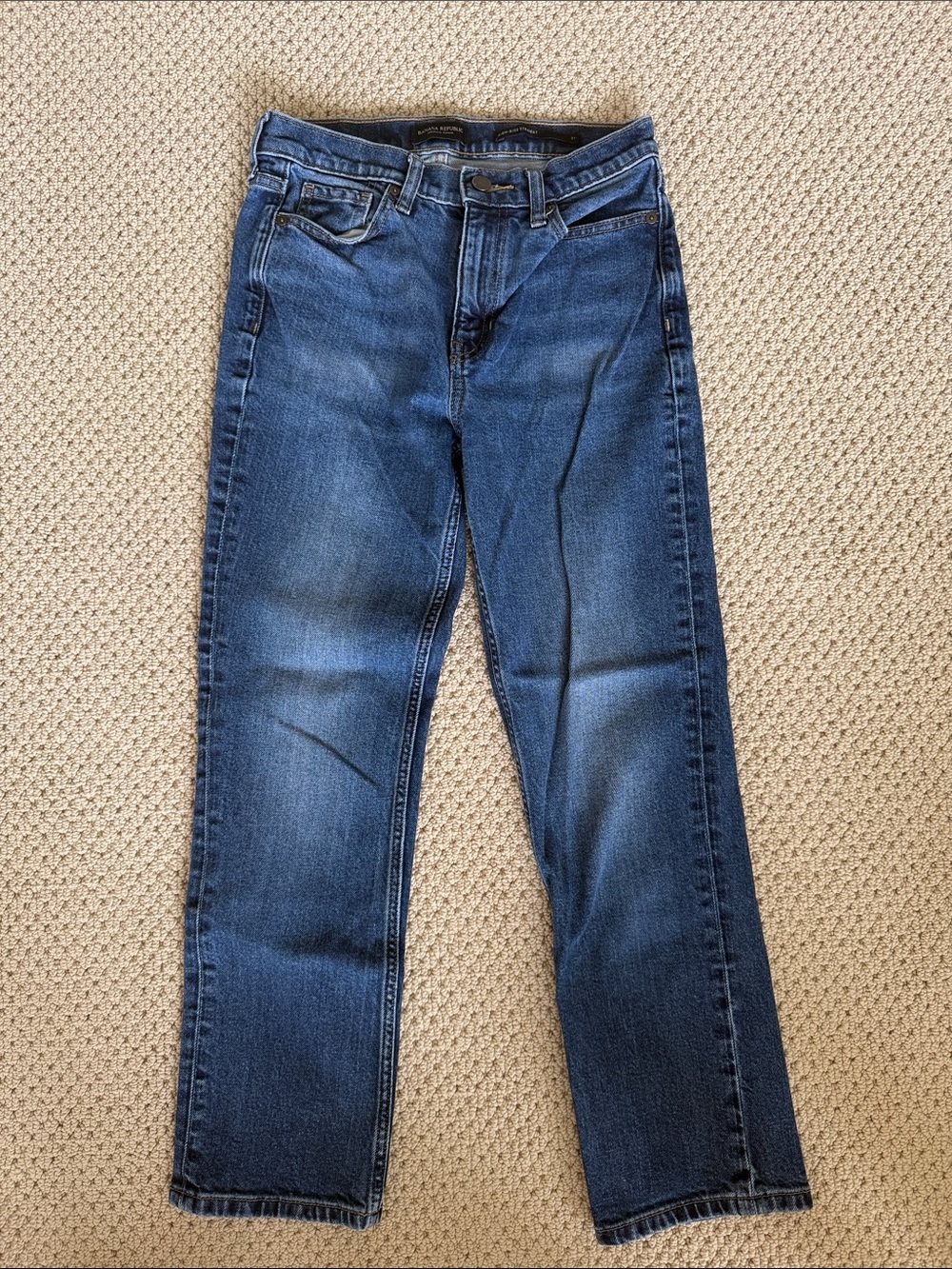 Banana Republic High-Rise Straight Blue Jean Denim